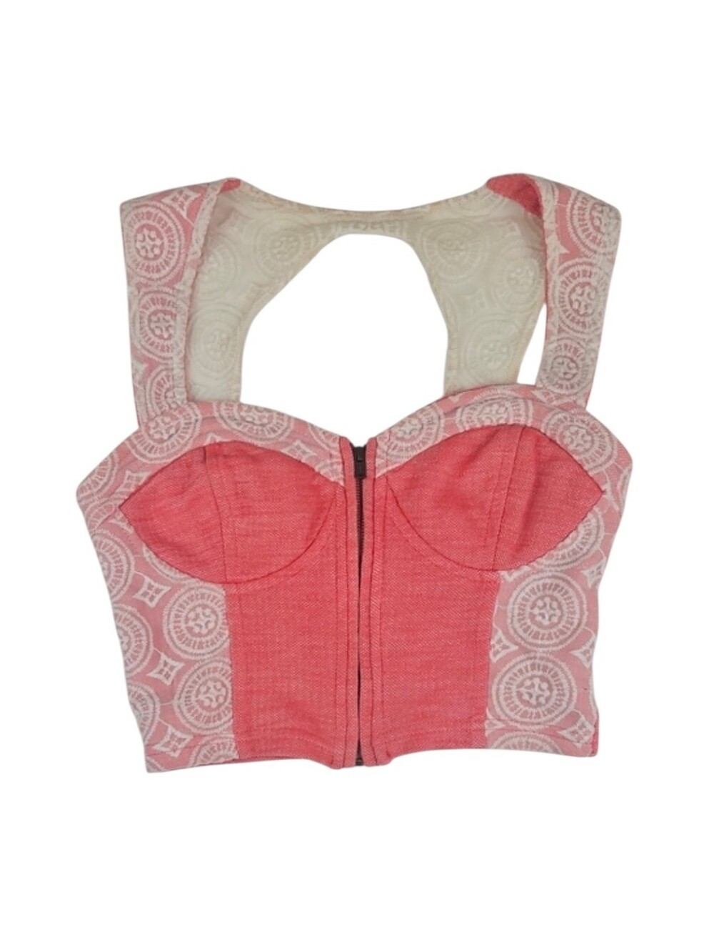 Pins & Needles Urban Outfitters Pink Lace Corset Crop Top Coquette Festival Boho